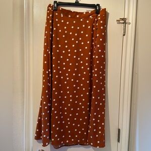 A New Day Rust polka dot skirt